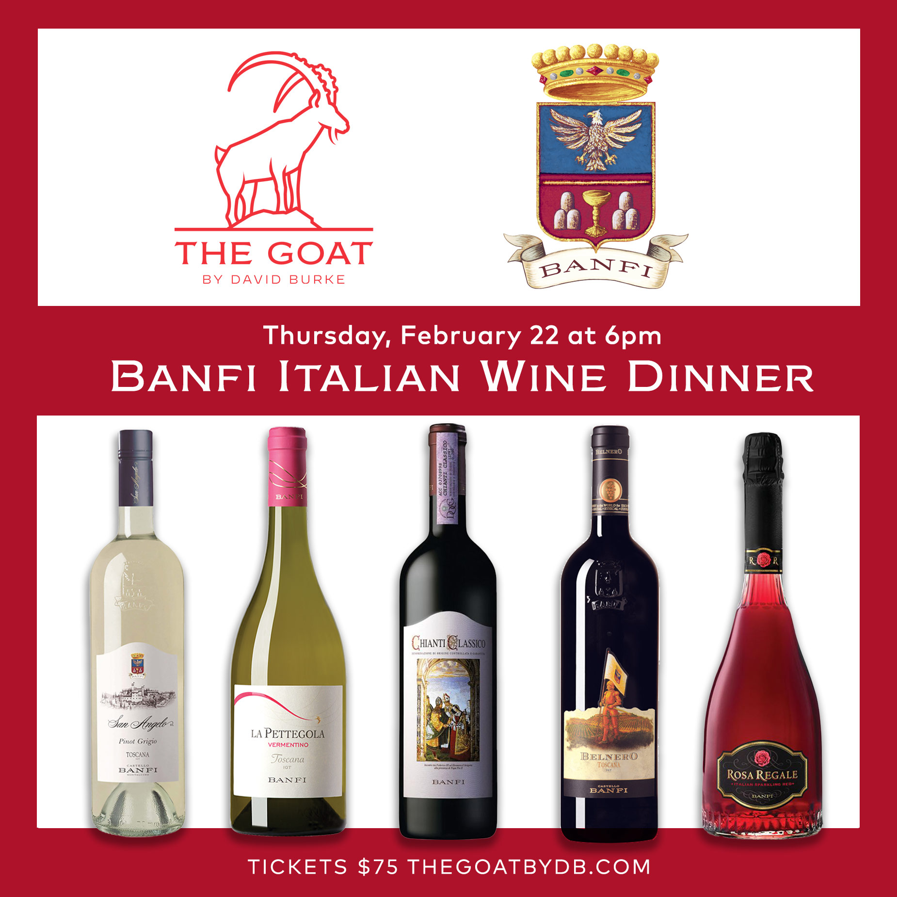 BANFI ITALIAN Wine dinner at the GOAT by David Burke