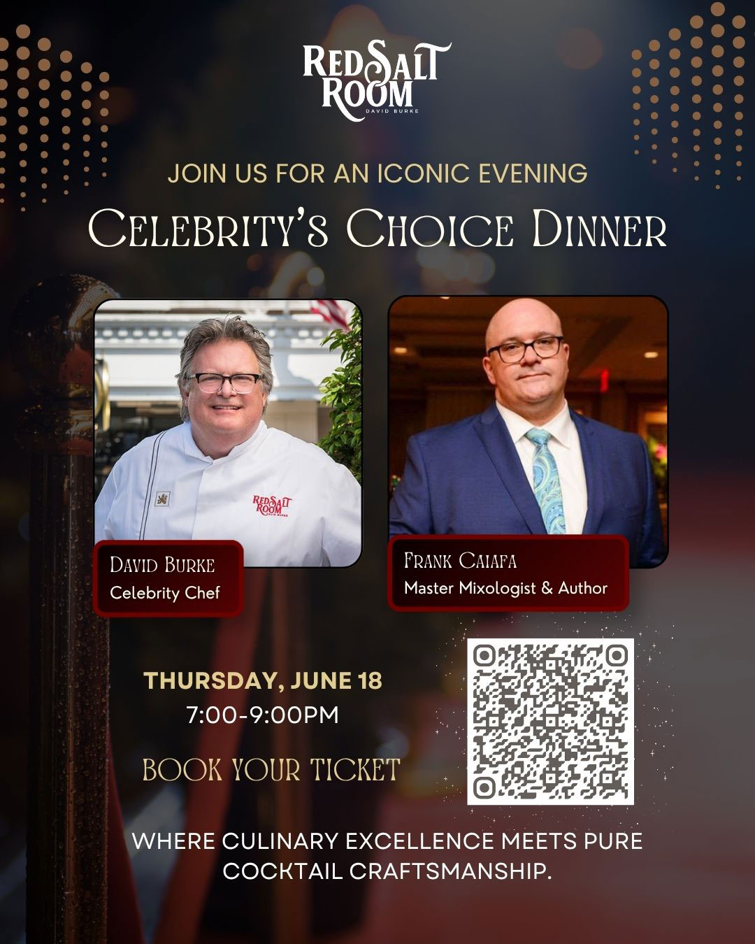 Celebrity's Choice Dinner at the Red Sale Room by David Burke $170.74 Thu, Jun 18 • 7 PM