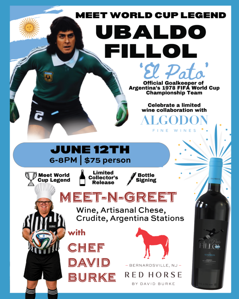 6/12 Ubaldo Pato Fillol & Chef David Burke Meet-n-Greet at Red Horse - Bernards Inn